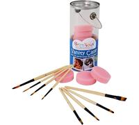 Grim'tout Kit Maquillage Enfant Vanity Case - 8 Éponges, 8 Pinceaux - Accessoires Grimage, Anniversaire, Carnaval Et Fête - Peinture Vi Eau - Nettoyage Savon Facile, Déguisement