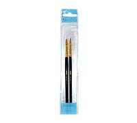Grim'Tout - Lot de 2 Pinceaux de Maquillage Essentiels Visage et Yeux - Pratiques et Durables - Matériau Nylon - Couleur Noir