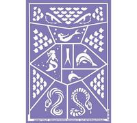 GRIM'TOUT Maquillage Express pochoir de maquillage de fête, 21x15 cm - Sirène