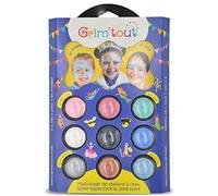 GRIM'TOUT Palette de Maquillage à l’Eau - Cadeau Enfant - Kit Thème Reine des Neiges - Taille S - Formule Douce pour la Peau Sans Parabène - Makeup Application Facile et Démaquillage à l’Eau