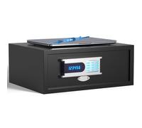 Grimtron Coffre-fort d'hôtel (1,36 pi³) avec fonction d'audit, mot de passe administrateur, mode silencieux, LED et clavier rétroéclairé pour documents, coffre-fort pour ordinateur portable pour