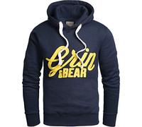 Grin&Bear Pull à Capuche pour Hommes Veste à Capuche avec Logo en Relief et Capuche, Bleu Marine, S