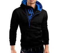 Grin&Bear Pull à Capuche pour Hommes Veste à Capuche avec Logo en Relief et Capuche, GEC401 Noir XXL