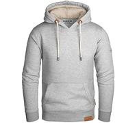 Grin&Bear Pull à Capuche Sweat Shirt pour Hommes avec de Doublure en Fourrure GEC473, Gris Clair XL