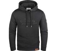 Grin&Bear Sweat à Capuche col Rond pour Homme avec Poche sur la Manche GEC543, Noir, M