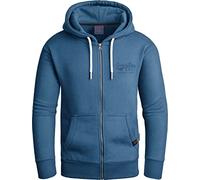 Grin&Bear Sweat à Capuche pour Homme avec de Fermeture éclair Bleu pétrole XL GEC603