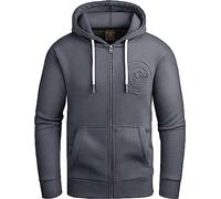 Grin&Bear Sweat à capuche zippé pour homme GEC602, gris acier, XXL