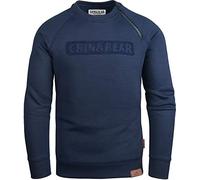Grin&Bear Sweatshirt Slim fit pour Homme à col Rond avec Fermeture Éclair en Caoutchouc, GEC541 Bleu Marine M