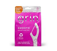 GRIN Smooth Flosspyx - Lot de 150 cure-dents doux - Saveur menthe, plastique recy il lisse, dents serrées, tête plus longue de qualité supérieure - cure-dents pliable