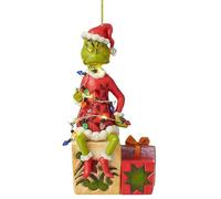 Grinch Décorations de Noël, bonnet de chaussette de Noël, décoration de Noël amusante, décorations de Noël, cadeaux de fête, décoration d'arbre de Noël, ornements à suspendre en acrylique vert (N)