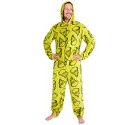 Grinch Grenouillere Homme avec Capuche, Pyjama Hiver - Cadeau pour Homme et Ado (Vert, 2XL)