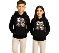 Grinch Jack Skellington Pull à capuche pour enfant, Noir , 152