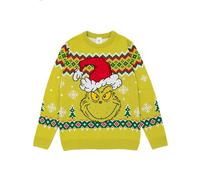 Grinch Le Pull de Noël en Tricot Vert pour Hommes | Pull de Noël Festif - Chaud, Amusant | Vêtements emblématiques du thème Grinch pour Les célébrations de Noël | Idéal pour Les Fans de Grinch