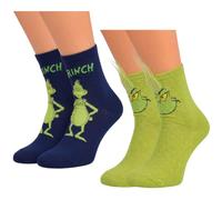 Grinch Noël Chaussettes HAUTES pour hommes, COTON, confortables 2 paires