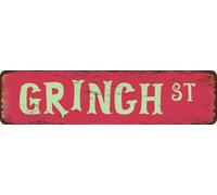 Grinch Plaque en aluminium 15,2 x 40,6 cm Décoration murale pour intérieur/extérieur