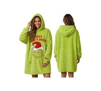 Grinch Sweat à capuche pour femme SNUDDIE | Couverture verte à manches - Peignoir oversize de Noël L-XL L/XL