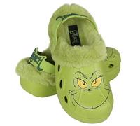 Grinch Tongs vertes ISOLÉES, sabots DE NOËL avec fourrure pour adultes, CHAUDES pour l'hiver (Grinch, Standard, Système Taille Chaussures EU, Adulte, Numérique, Moyen, 36)