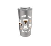 Grind Brew Repeat Rituel Barista Café Maison Gobelet isotherme en acier inoxydable double paroi