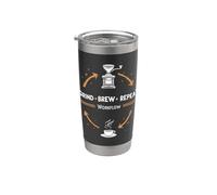Grind Brew Repeat Rituel Barista Café Maison Gobelet isotherme en acier inoxydable double paroi