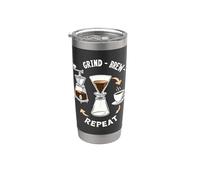 Grind Brew Repeat Rituel Barista Café Maison Gobelet isotherme en acier inoxydable double paroi