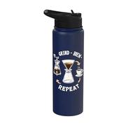 Grind Brew Repeat Rituel Barista Café Maison Stainless Steel Insulated Water Bottle