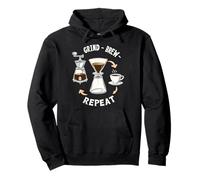 Grind Brew Repeat Rituel Barista Café Maison Sweat à Capuche