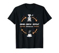 Grind Brew Repeat Rituel Barista Café Maison T-Shirt
