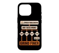 Grind Finer Espresso Troubleshooting Flowchart Barista Humor Coque pour iPhone 16 Pro