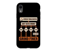 Grind Finer Espresso Troubleshooting Flowchart Barista Humor Coque pour iPhone XR