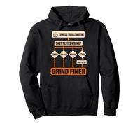 Grind Finer Espresso Troubleshooting Flowchart Barista Humor Sweat à Capuche