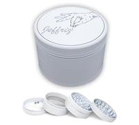 Grinder Aluminium CNC 63 mm Blanc avec Revêtement Céramique Anti-Adhésif - Moulin à Herbes Sèches 4 Parties Haute Qualité | Grand Broyeur Tabac et Aromates | Jeffriz | Cuisine et Infusions Aromatiques