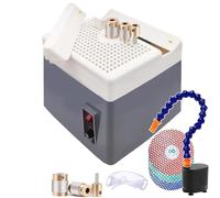 Grinder de 60W en vitrail, kit de broyeur portable professionnel avec bit de broyeur en diamant, pompe à eau et outil d'angle, comprend des disques de grain pour l'art en verre bricolage gray