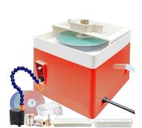 Grinder de 60W en vitrail, kit de broyeur portable professionnel avec bit de broyeur en diamant, pompe à eau et outil d'angle, comprend des disques de grain pour l'art en verre bricolage orange