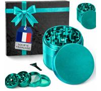 Grinder - Grinder Herbe/Epices [ Marque Française] Effriteuse - Broyeur Grain - Moulin à Èpices - 50x40mm - Compact & Résistant en Alliage de Zinc (VERT)