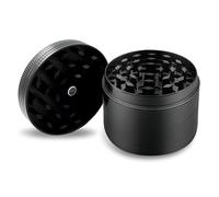 Grinder Herbes 4 Couches En Alliage De Zinc - Mini Grinder Métal Noir 5 cm Avec Broyeur De Pollen, Moulin À Épices Manuel Portable Pour Cuisine, Voyage Ou Cadeaux Hommes