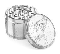 Grinder Herbes Sèches Aluminium Anodisé Gris Argent 4 Parties | Grand Broyeur Tabac Aromathérapie Anti-Adhésif CNC Large Tamis Pollen | Ø 63 mm | Jeffriz