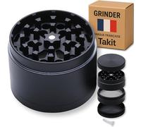 Grinder [ Marque Française] Moulin à Epices - 4 Parties dont 3 Compartiments avec Filtre et Mini Spatule - 55x40mm