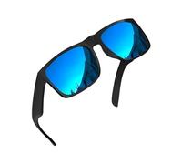 grinderPUNCH Lunettes de soleil miroir à monture large pour hommes pour grands visages ou têtes larges (bleu)