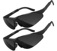 grinderPUNCH Paires de Lunettes de Soleil de sécurité bifocales Verres Noirs avec Coin de Lecture - dioptrie des Bras entièrement réglables/+1.00