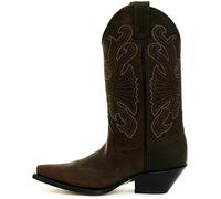 Grinders Bottes de Cowboy Marron Western en Cuir de Buffle pour Hommes 45