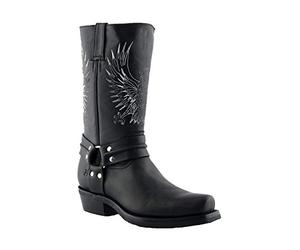 Grinders Bottes Western en Cuir à Aigle à Bout Carré Pour Hommes Bald Eagle