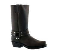 Grinders Renegade Hi Bottes En Cuir Marron Cowboy Western Hautes Unisex Biker