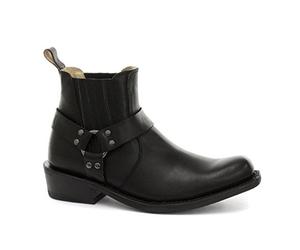 Grinders Renegade Lo Noir Unisexe Bottes en Cuir Cowboy Bikers Occidentaux Bottes Élevé 38
