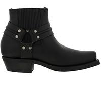 Grinders Renegade LO pour Hommes Boots Bottes Bottines aux Cheville Noir Cuir Véritable Enfilees Western Occidentale Cow-Boy (45 EU / 11 UK)
