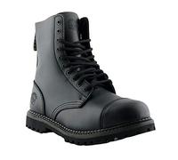 Grinders Stag CS Unisexe en Cuir Noir 10 Oeillet Trou en Acier Toe Cap Sécurité Militaire Punk Bottes