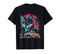 Grindset Synthwave Retro Gangster Sigma Male The Lonely Wolf T-Shirt