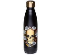 Grindstore Bouteille Isolée (Gourde) 500ml En Acier Inoxydable Pour Boissons Chaudes Ou Froides Skulls And Roses - Crâne, Black