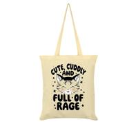 Grindstore Kitsch Sac fourre-tout Motif chaton mignon et plein de rage Crème