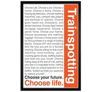 Grindstore Maxi poster avec citations de Trainspotting - Cadre en bois noir - Poster encadré - Décoration murale/art - Idée cadeau pour le salon, la chambre à coucher, la maison ou le bureau