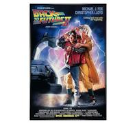 Grindstore Maxi poster Retour vers le futur 2 une feuille - Cadre noir brillant - Poster encadré - Décoration murale/art - Idée cadeau pour la maison, le salon, la chambre à coucher, la maison ou le